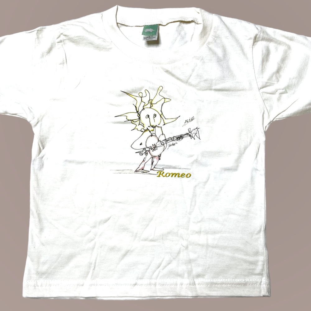 NWOT Precious Cargo Romeo Short Sleeve Graphic T-Shirt Cream Youth 3T, 4T